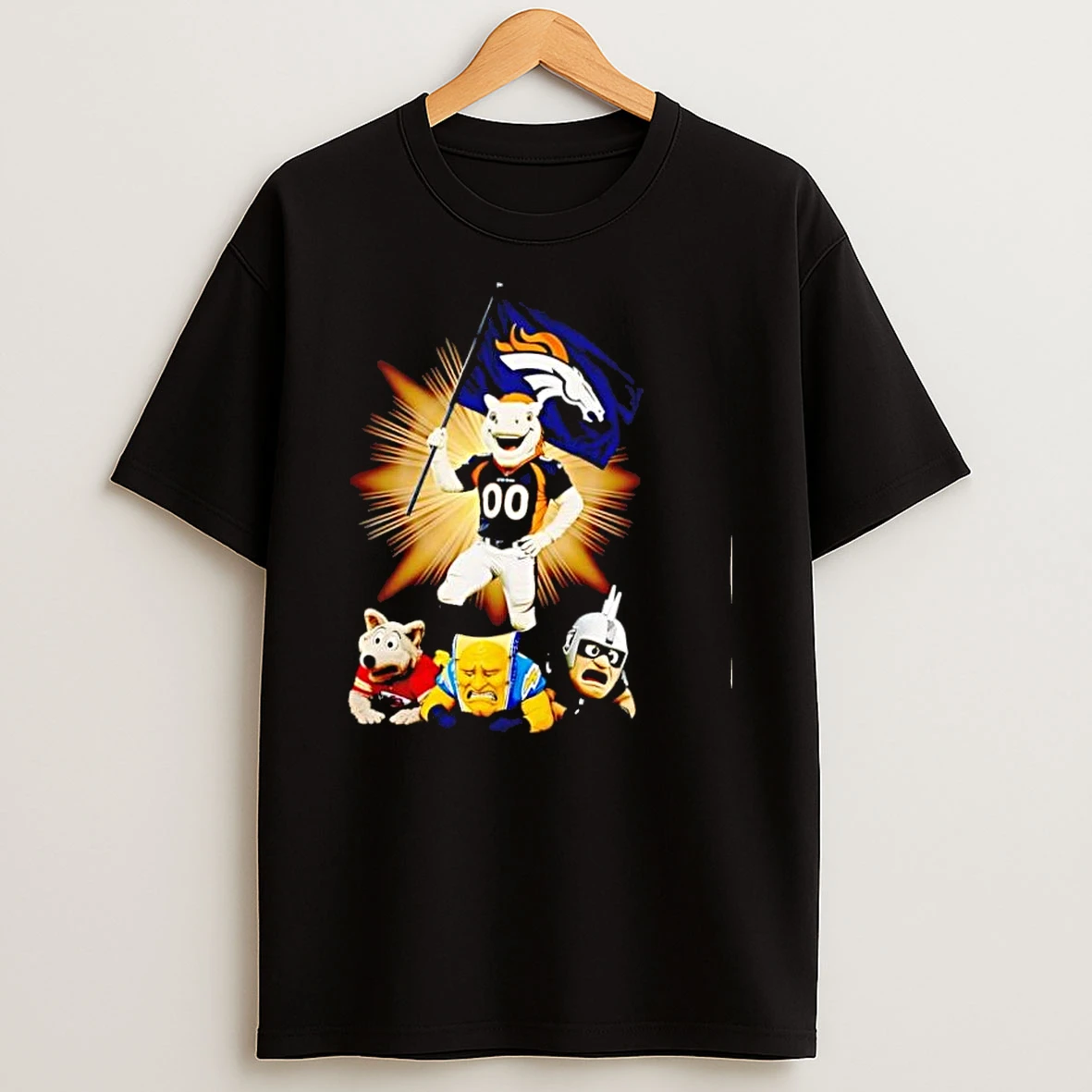 Denver Broncos Mascot Standing Over Chiefs Chargers Raiders Shirts