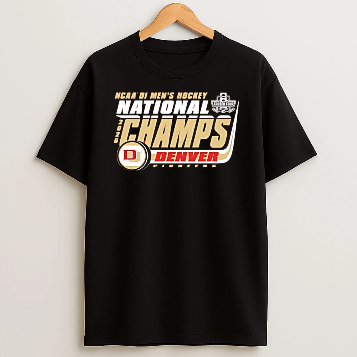 Denver Pioneers 2026 Ncaa Frozen Four Mens Ice Hockey National Champions Bracket Shirts