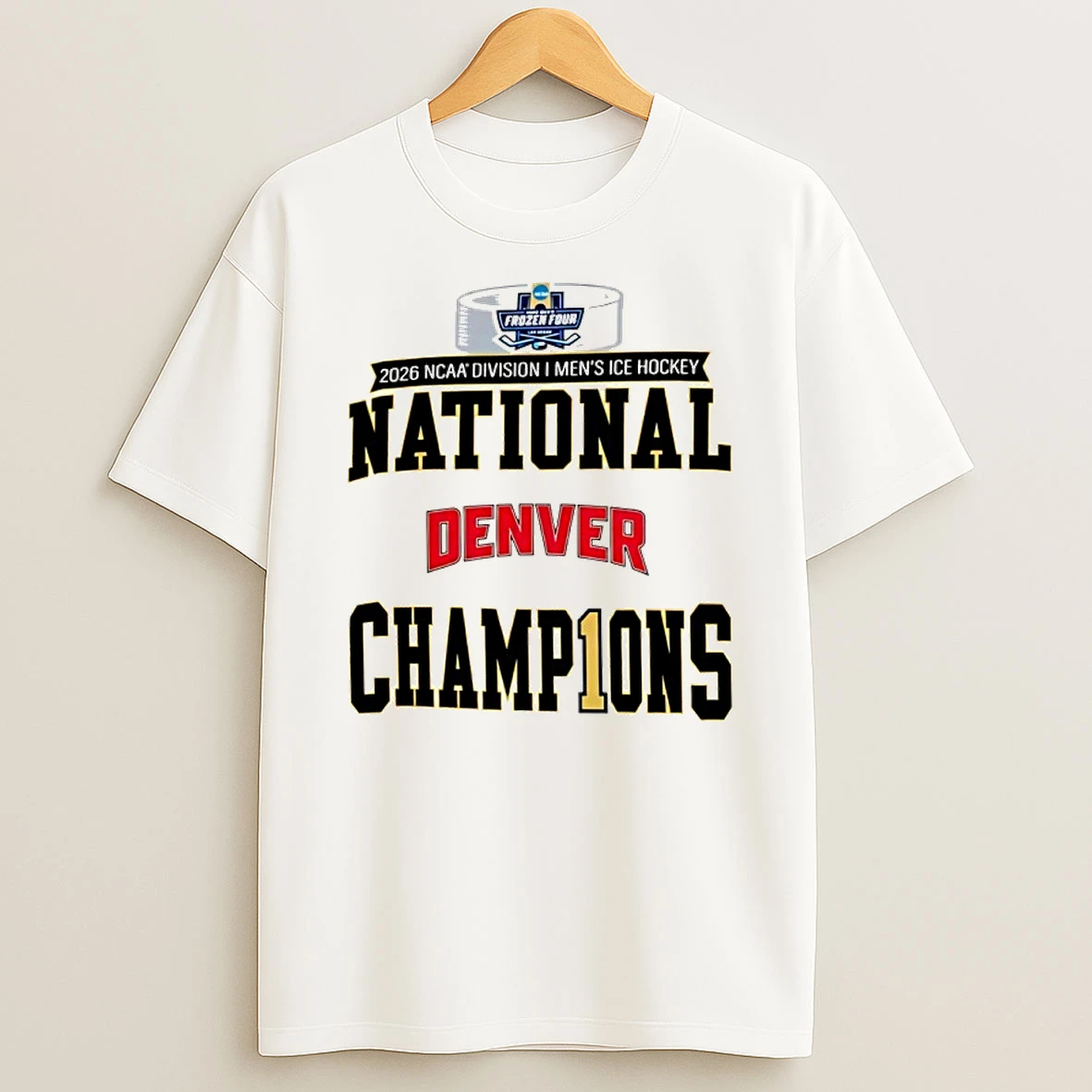 Denver Pioneers 2026 Ncaa Frozen Four Mens Ice Hockey National Champions Locker Room Shirts
