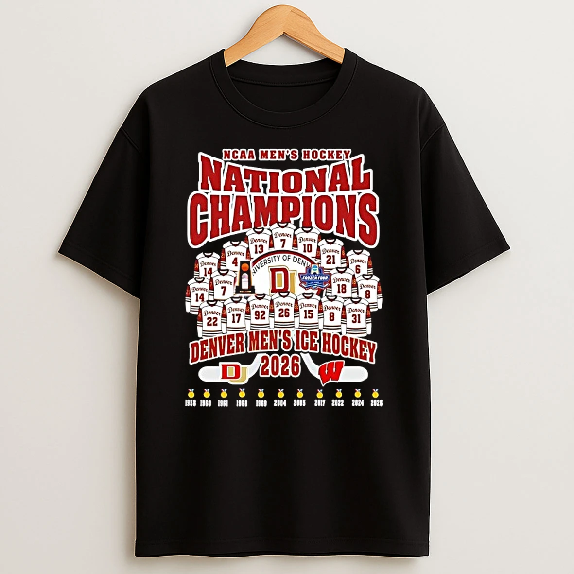 Denver Pioneers 2026 Ncaa Mens Ice Hockey National Champions Jersey Shirts