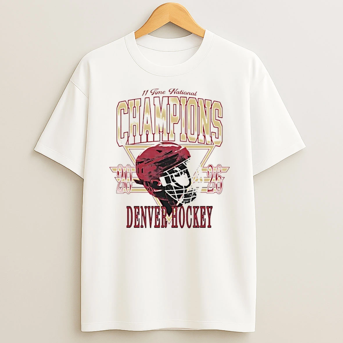 Denver Pioneers Mens Ice Hockey 11 Time National Champions 2026 Helmets Shirts