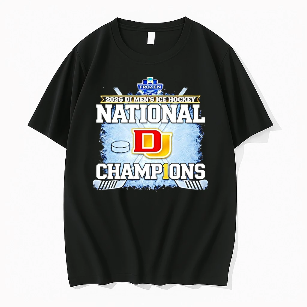 Denver Pioneers Mens Ice Hockey National Champions 26 Logo Shirts