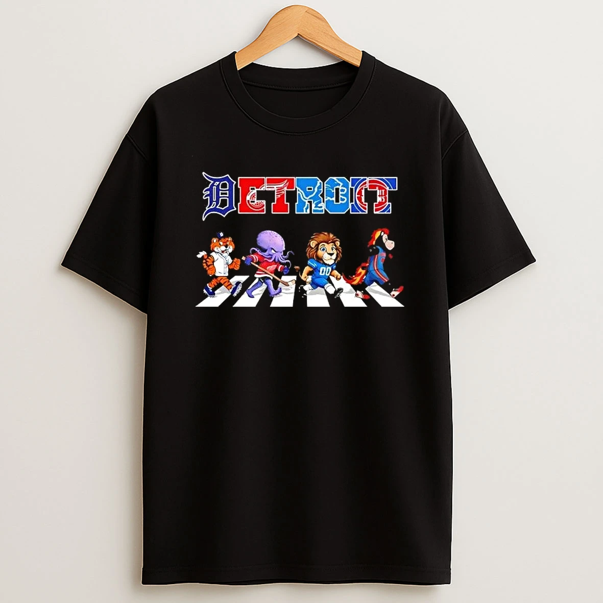 Detroit City Sports Mascots Abbey Road Shirts