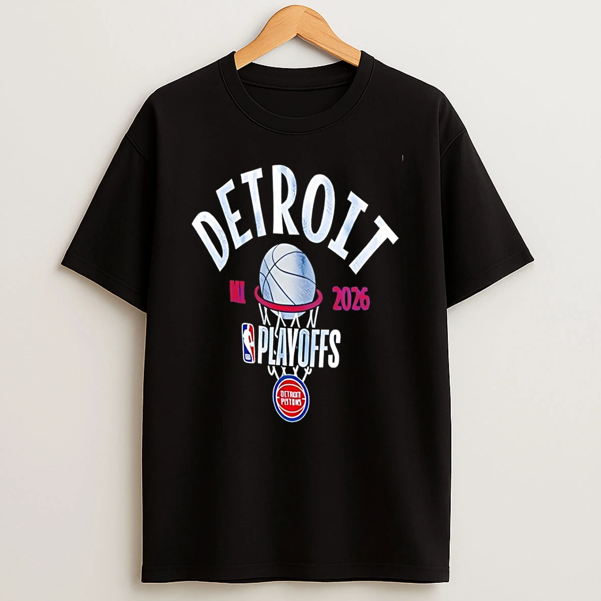 Detroit Pistons Basketball 2026 Playoff Participant Stand Logo Shirts