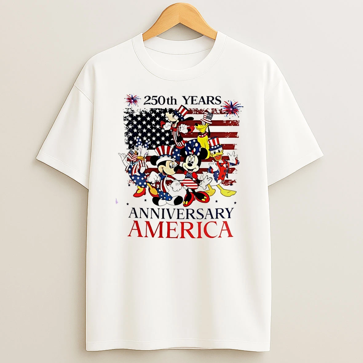 Disney Mickey And Friends Celebrate 250 Years 4th July Independence Day Shirts