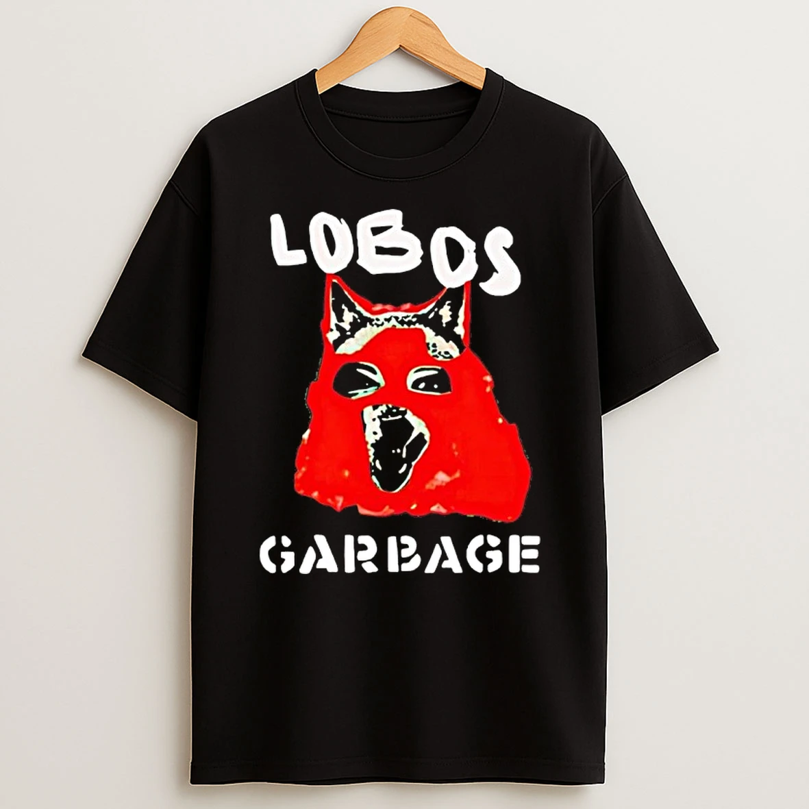 Dog Red Face Lobos Garbage Shirts