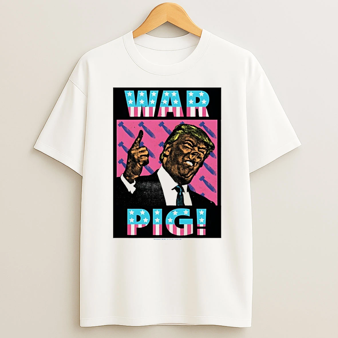 Donald Trump War Pig Rocket American Flag Shirts
