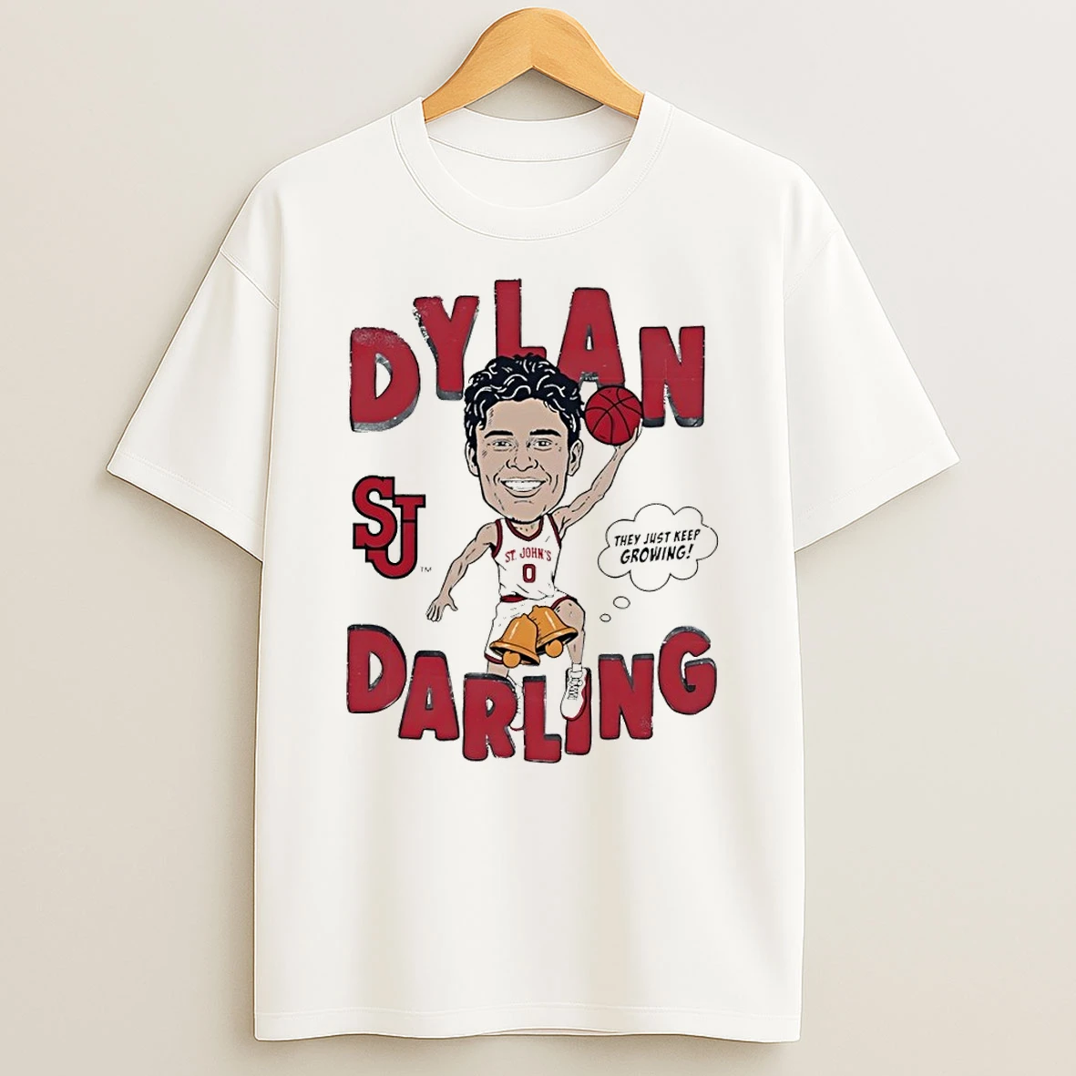 Dylan Darling St Johns Red Storm Basketball They Just Keep Growing Signature Shirts