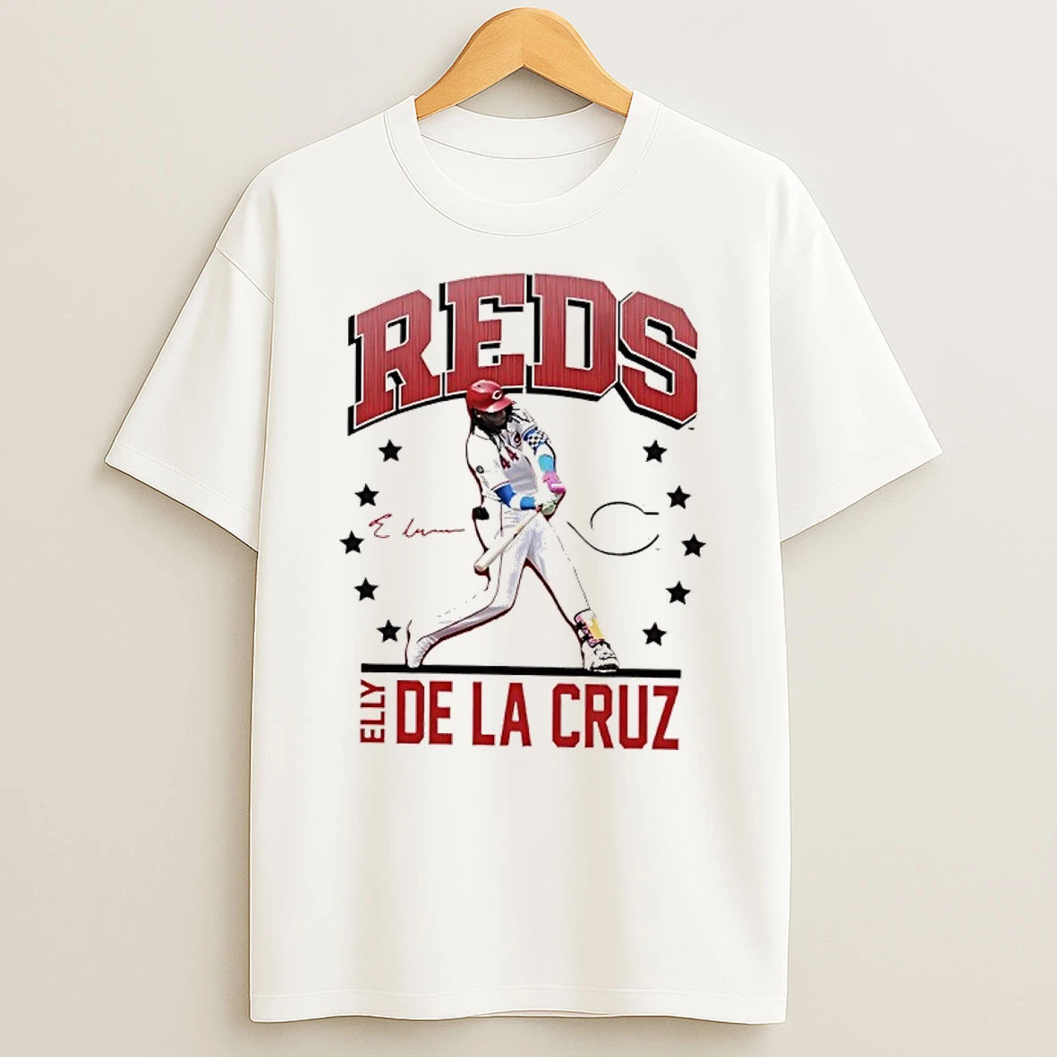 Elly De La Cruz Cincinnati Reds Player Swing Signature Shirts