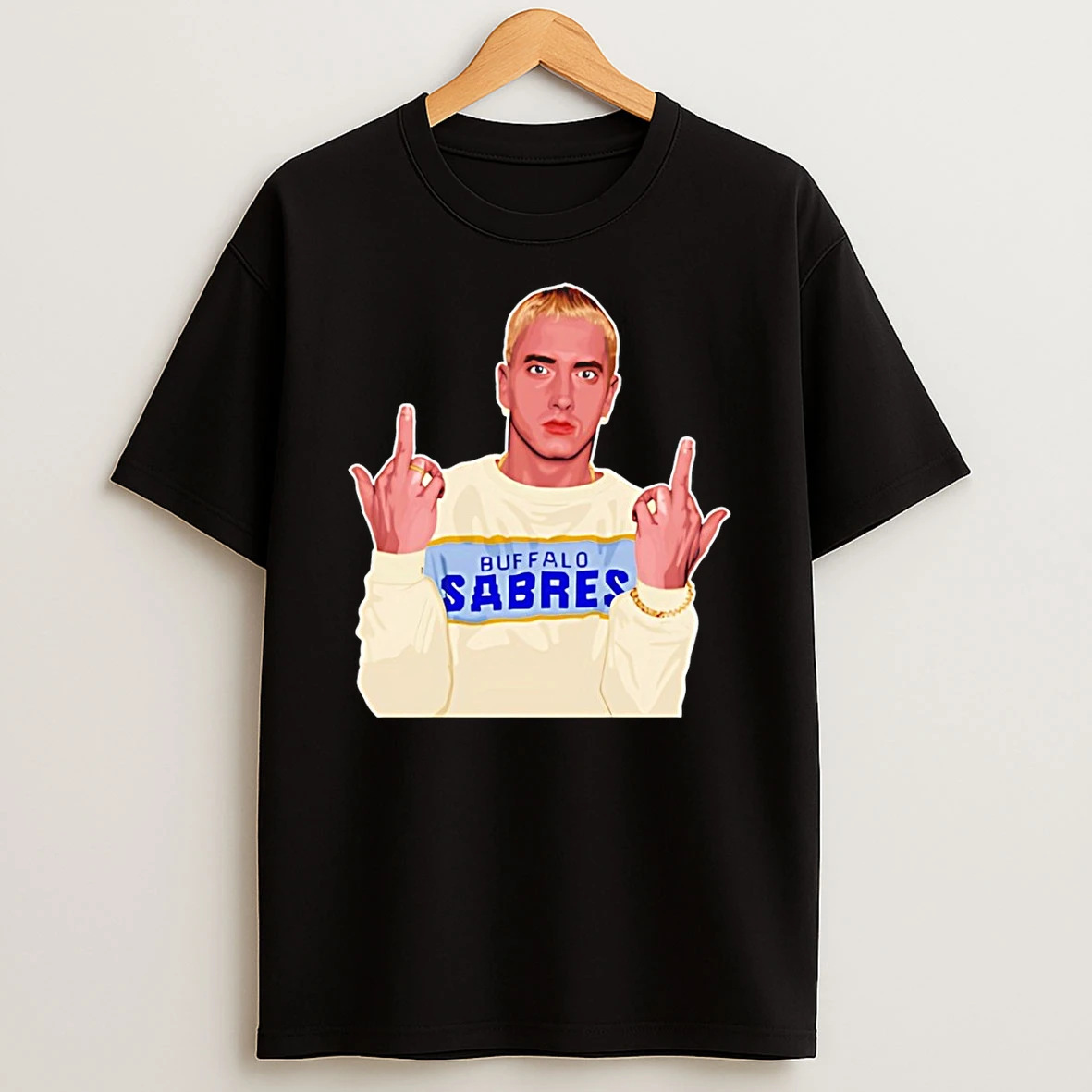 Eminem Slim Shady Middle Finger X Buffalo Sabres Hockey Playoffs Stanley Cup Shirts