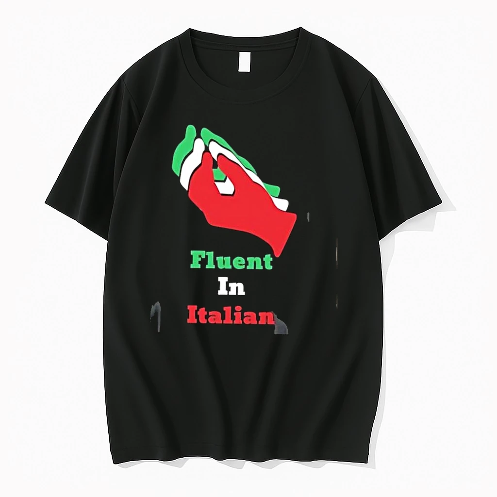 Fluent In Italian Hand Gesture Flag Colors Shirts