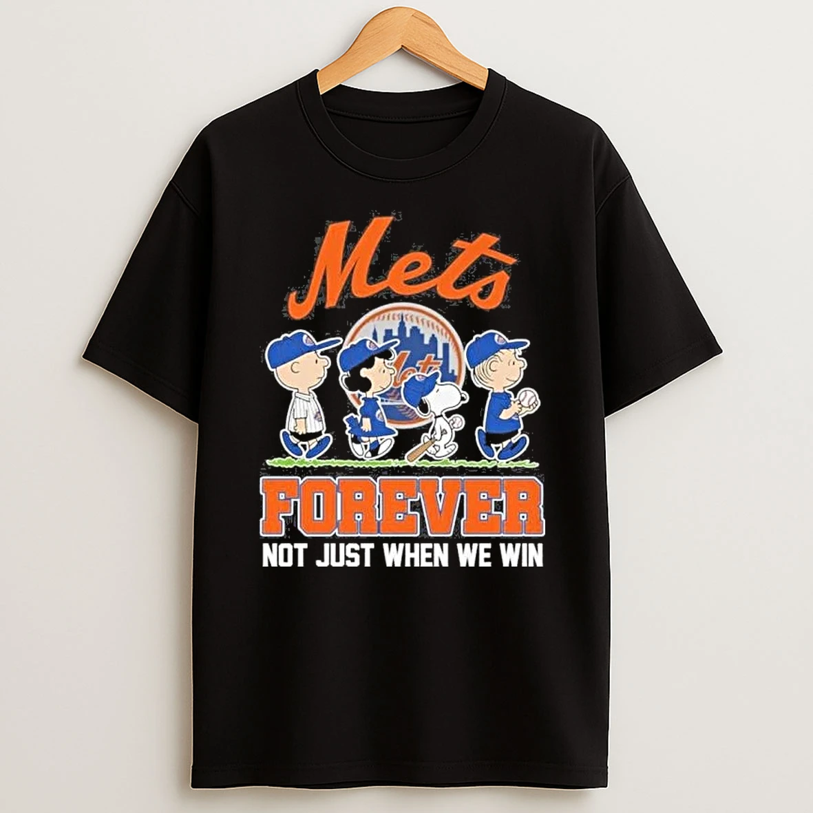 Forever The Peanuts Characters X New York Mets Baseball Shirts