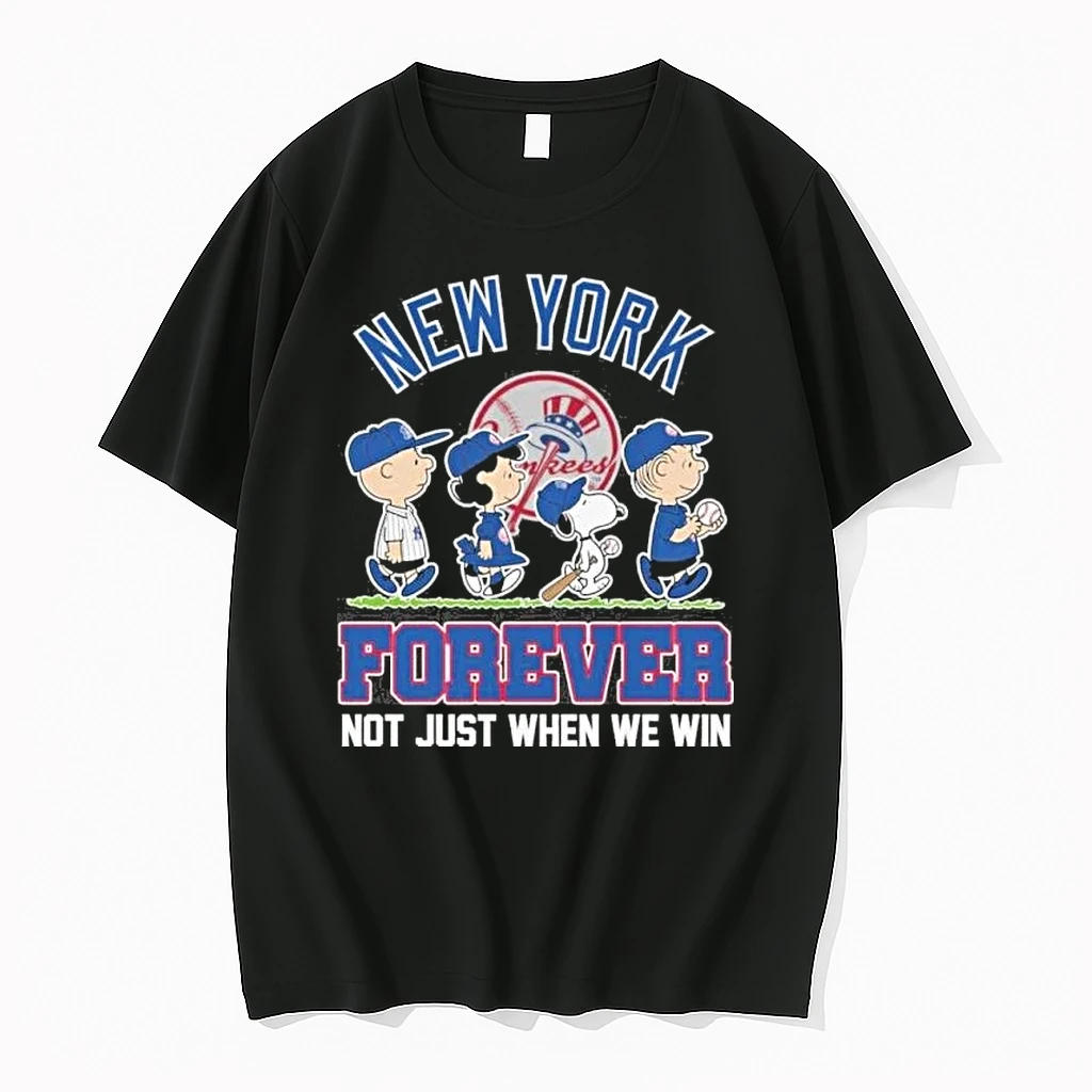 Forever The Peanuts Characters X New York Yankees Baseball Shirts