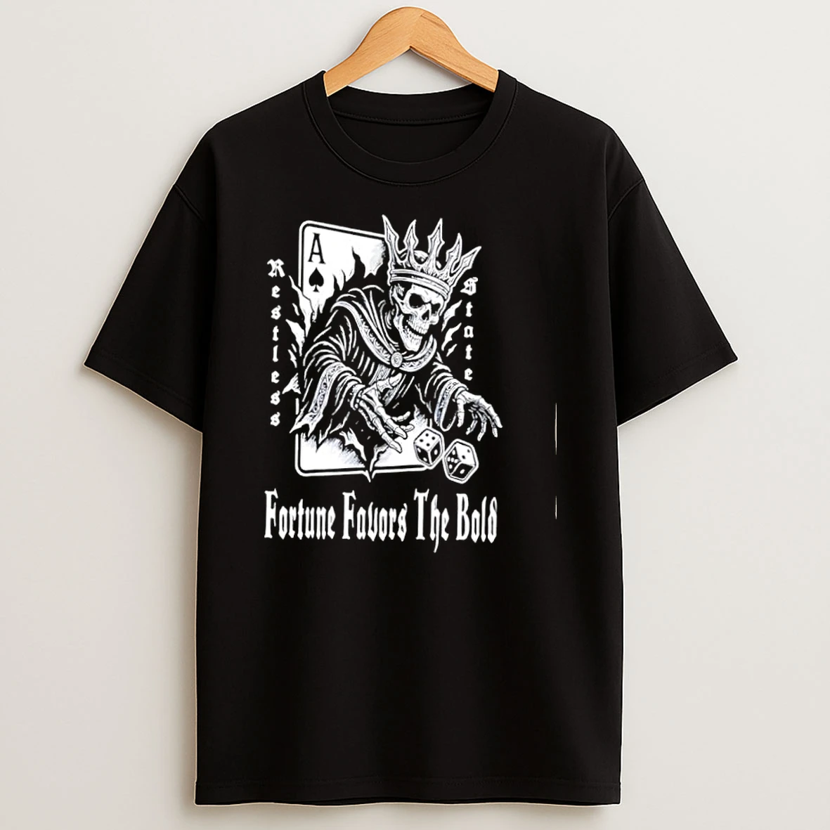 Fortune Favors The Bold Ace Of Spades King Skeleton Shirts