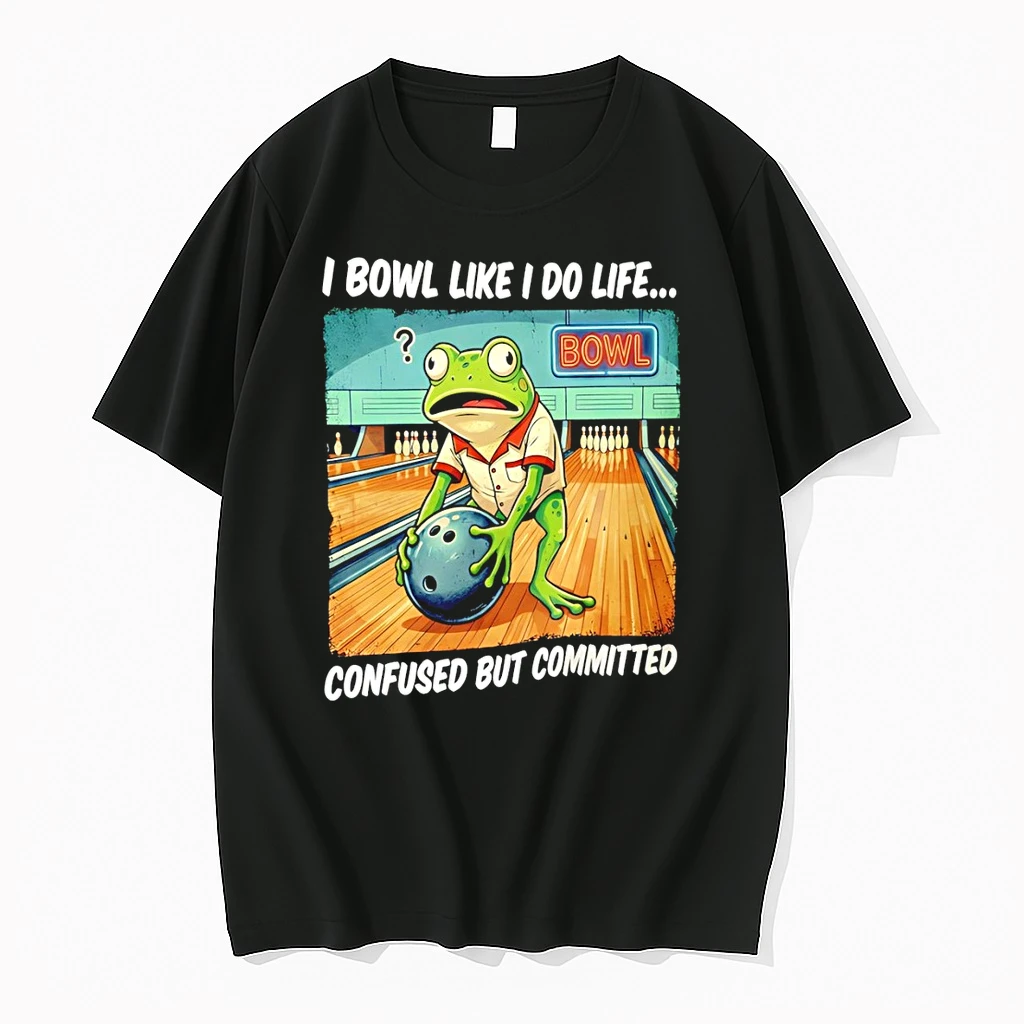 Frog Bowling I Bowl Like I Do Life Confused But Committed Shirts