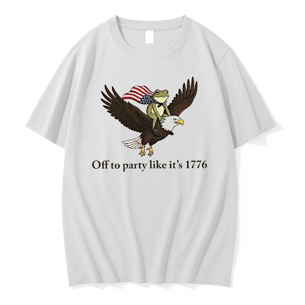 Frog Driving Eagle Off To Party Like Its 1776 America 250th Anniversary 4th Of July Shirts