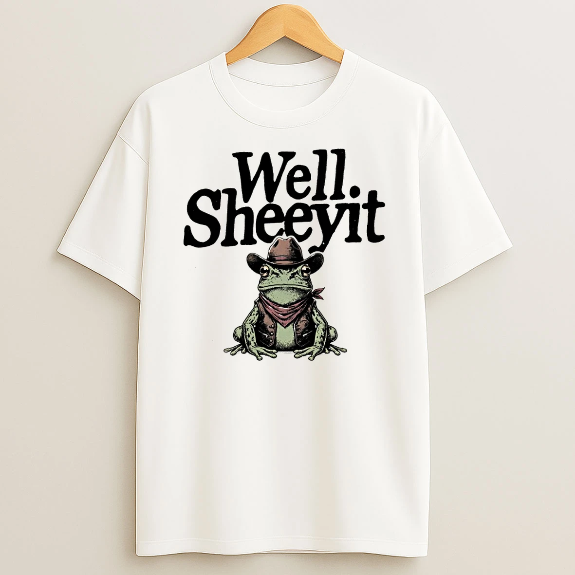 Funny Cowboy Frog Well Sheeyit Meme Shirts