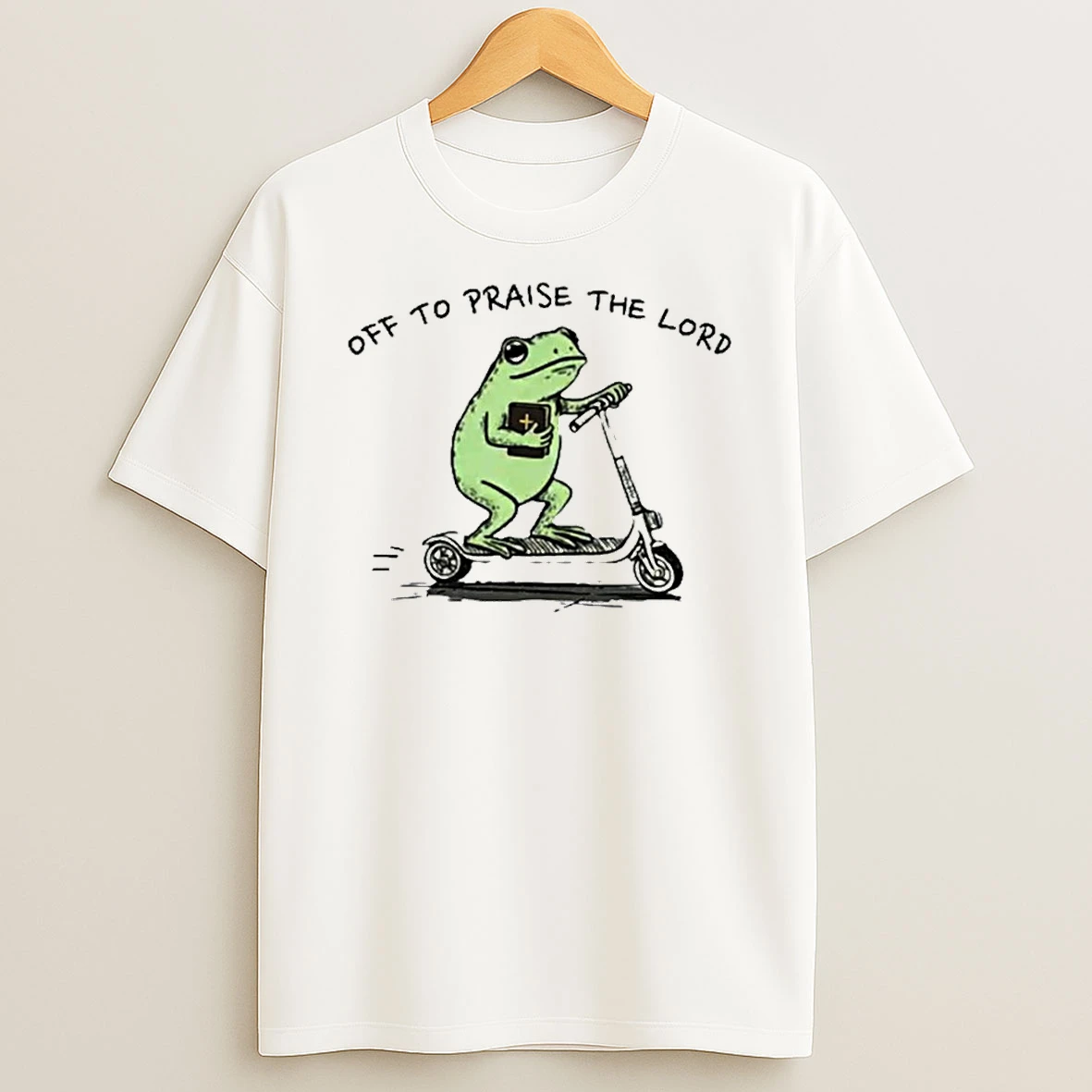 Funny Frog Off To Praise The Lord Bible Study Shirts