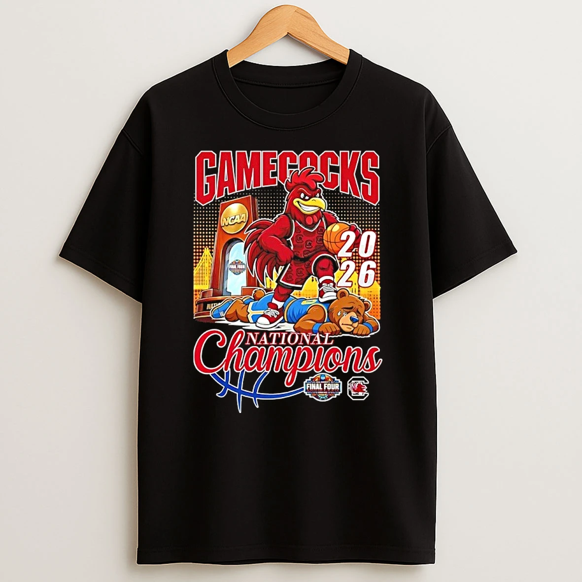Gamecocks Beat Bruins Win 2026 National Champions Mascot Trophy Shirts