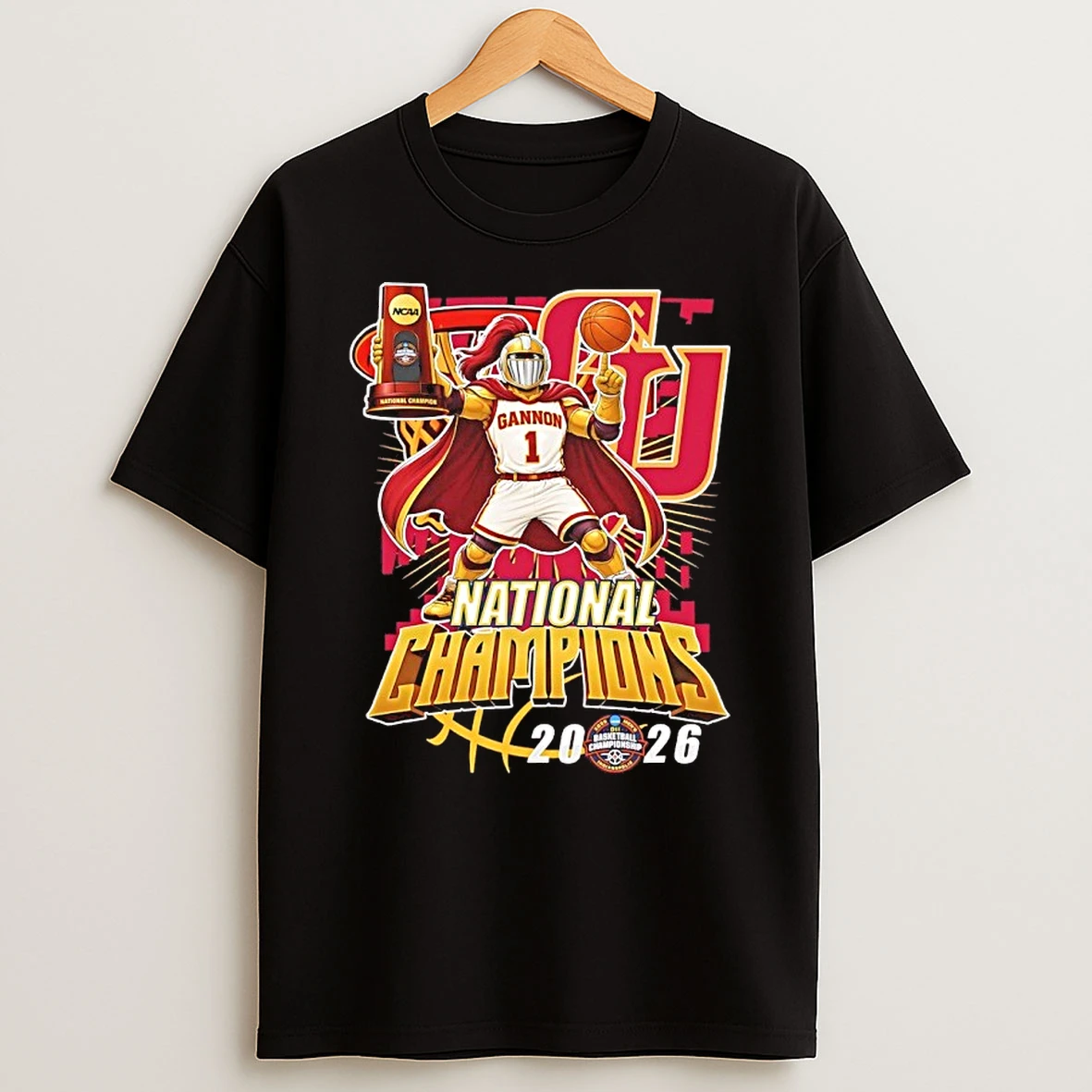 Gannon Golden Knights 2026 National Champions Mascot Trophy Shirts