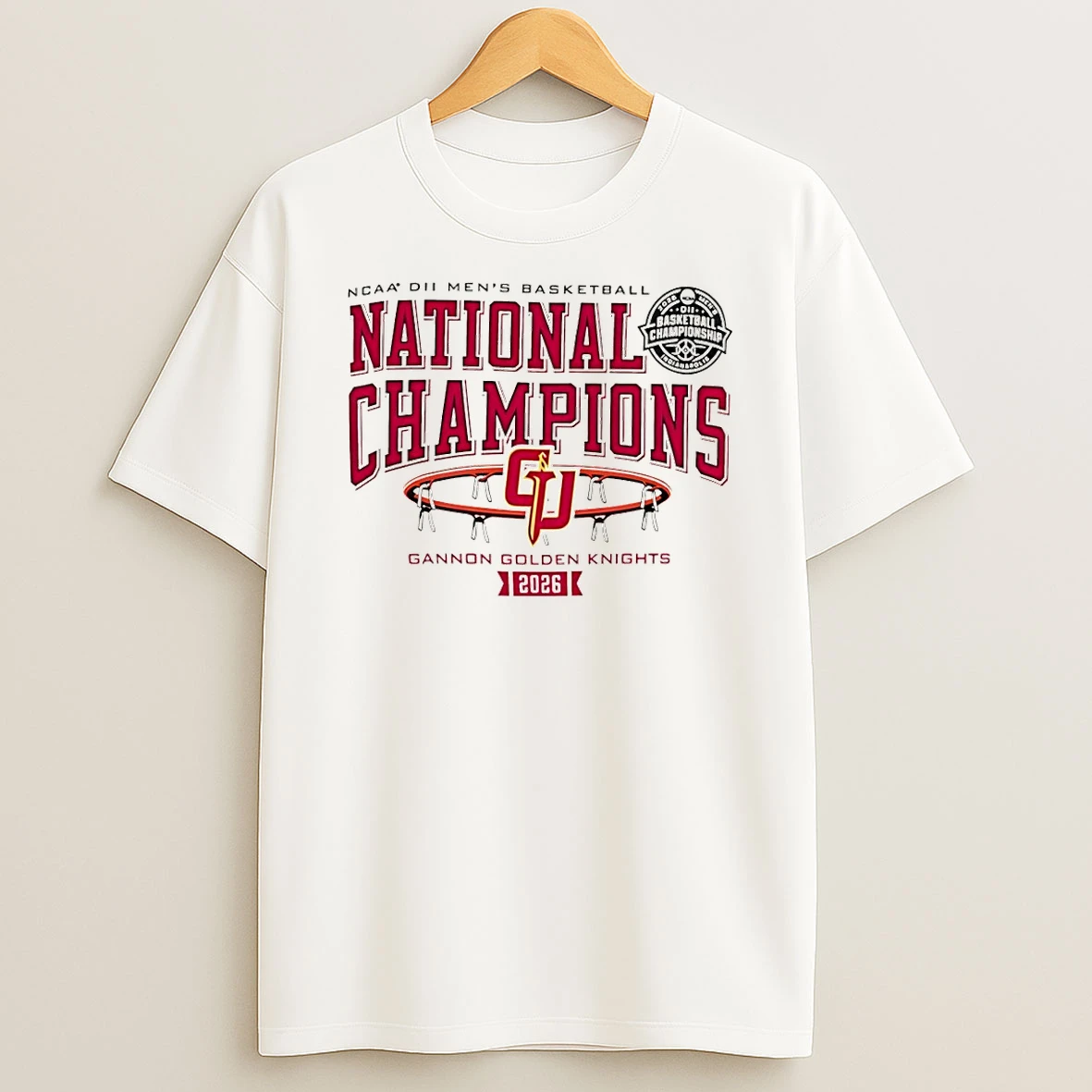 Gannon Golden Knights Ncaa Division Ii Mens Basketball National Champs 2026 Shirts