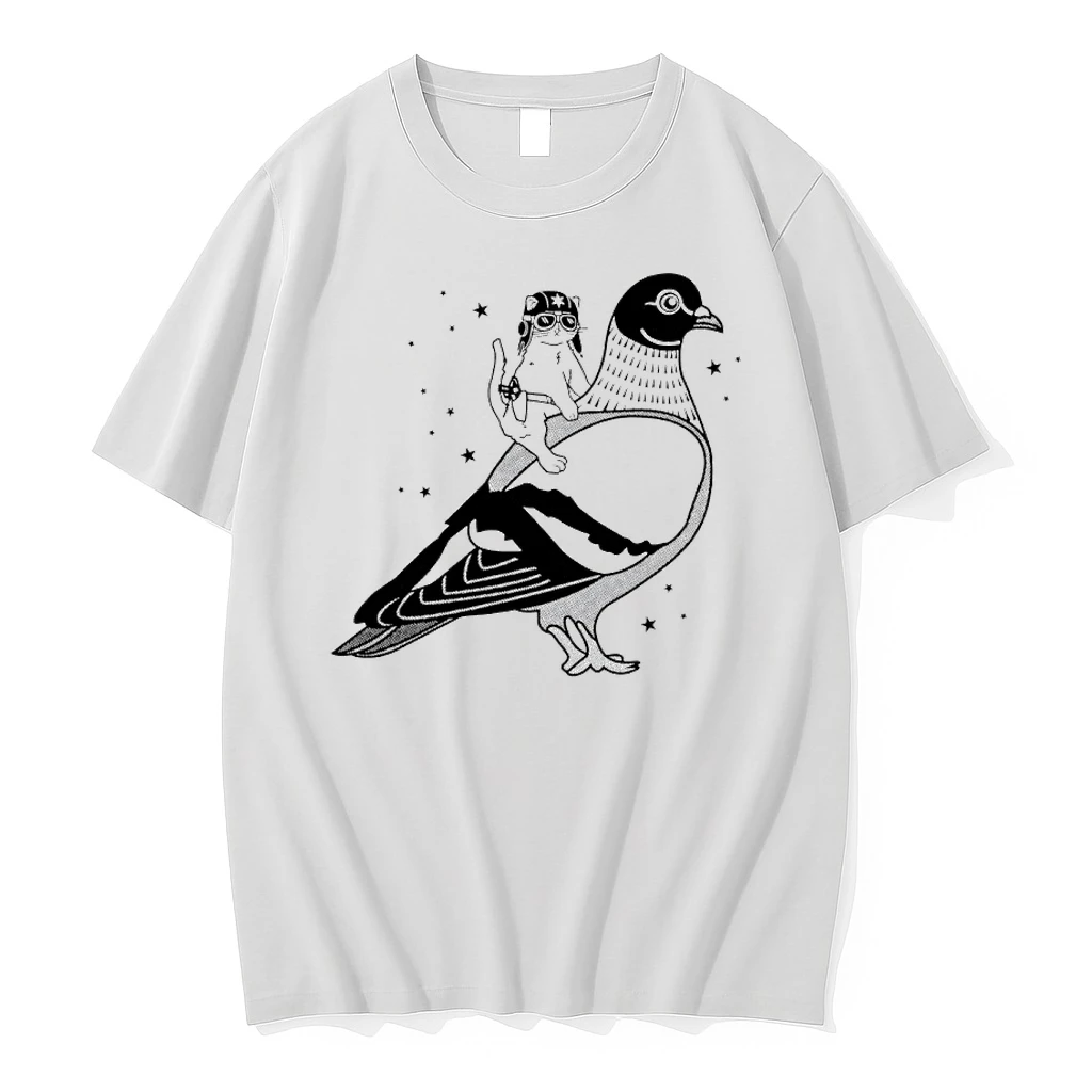 Gary The Cat Riding A Pigeon Shirts