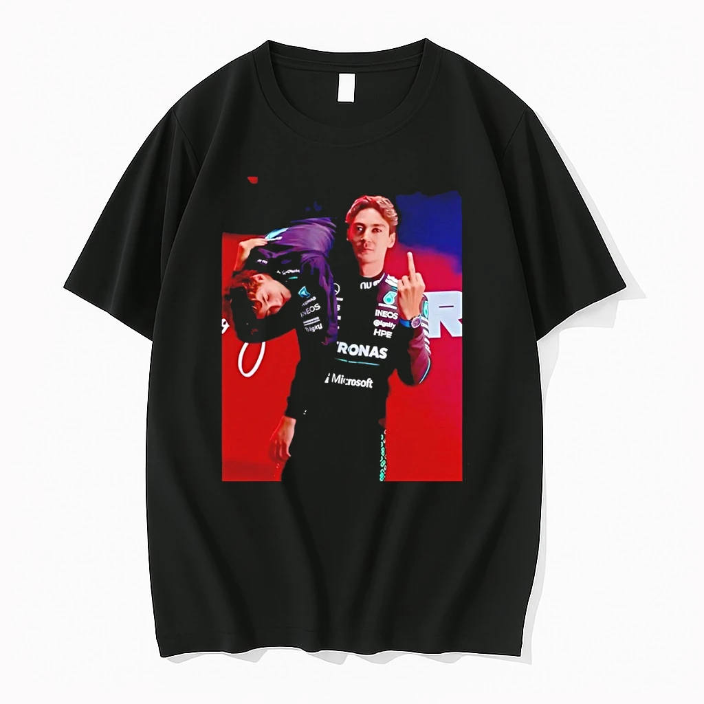 George Russell Middle Finger Mercedes Amg Petronas F1 Photo Vintage Shirts