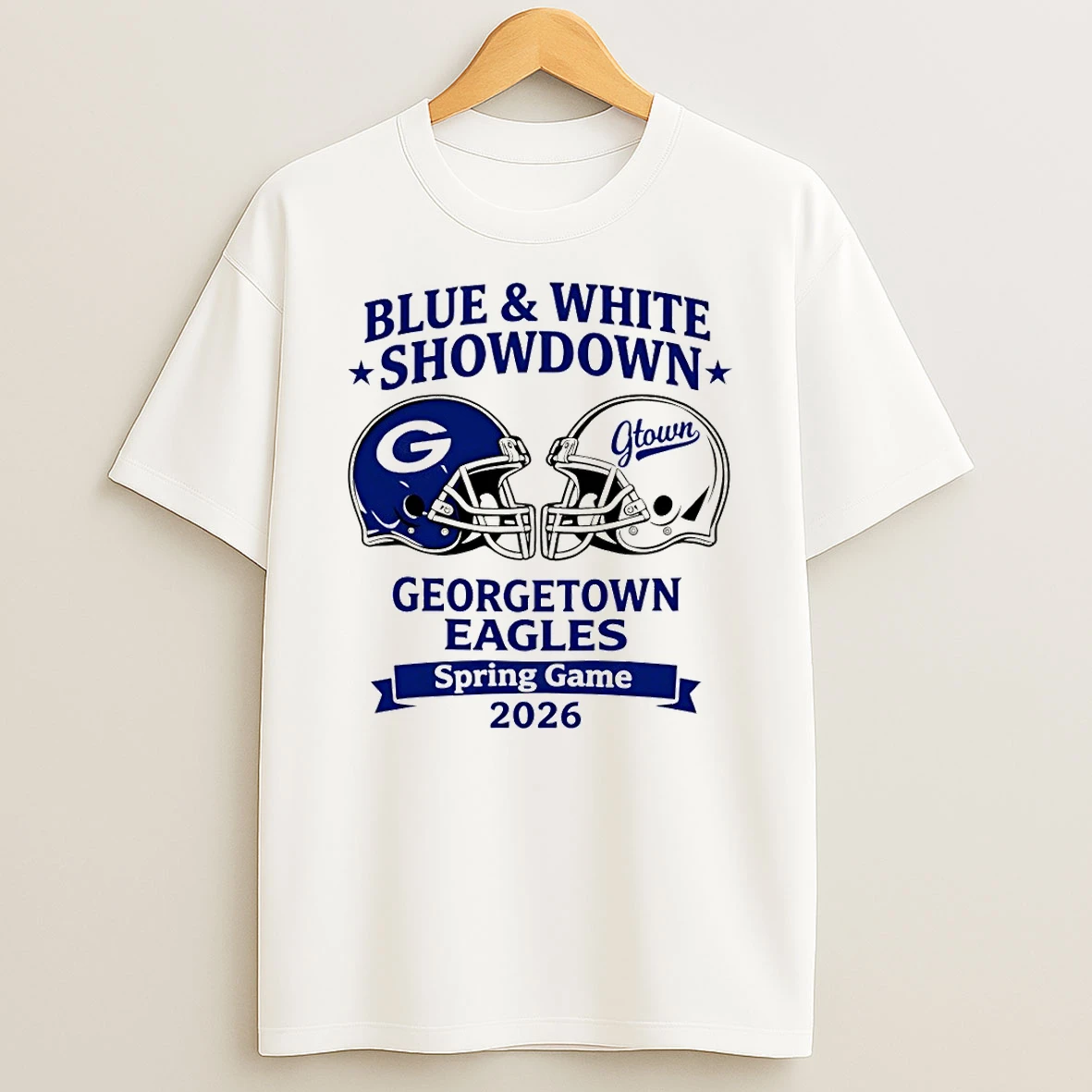 Georgetown Eagles Helmet Blue And White Showdown Spring Game 2026 Shirts