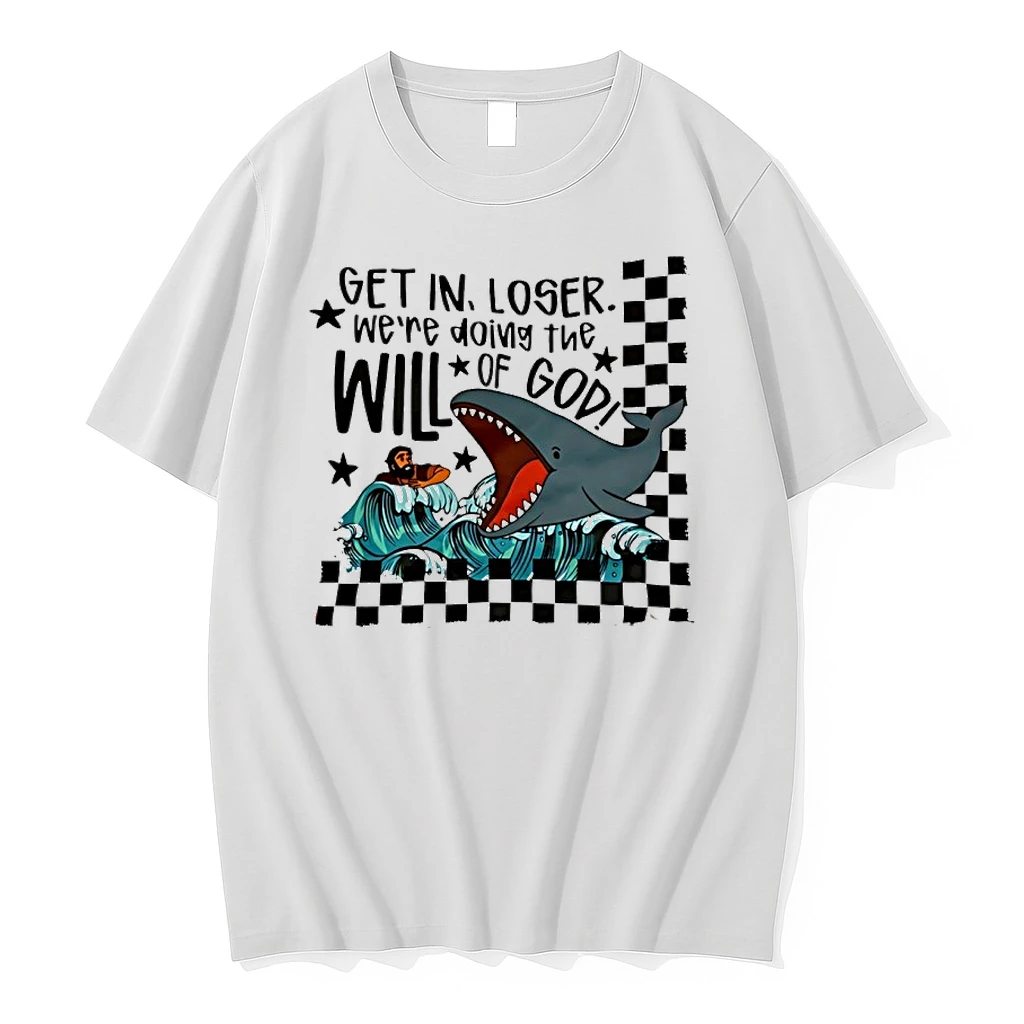 Get In Loser Will Of God Whale Cartoon Shirts