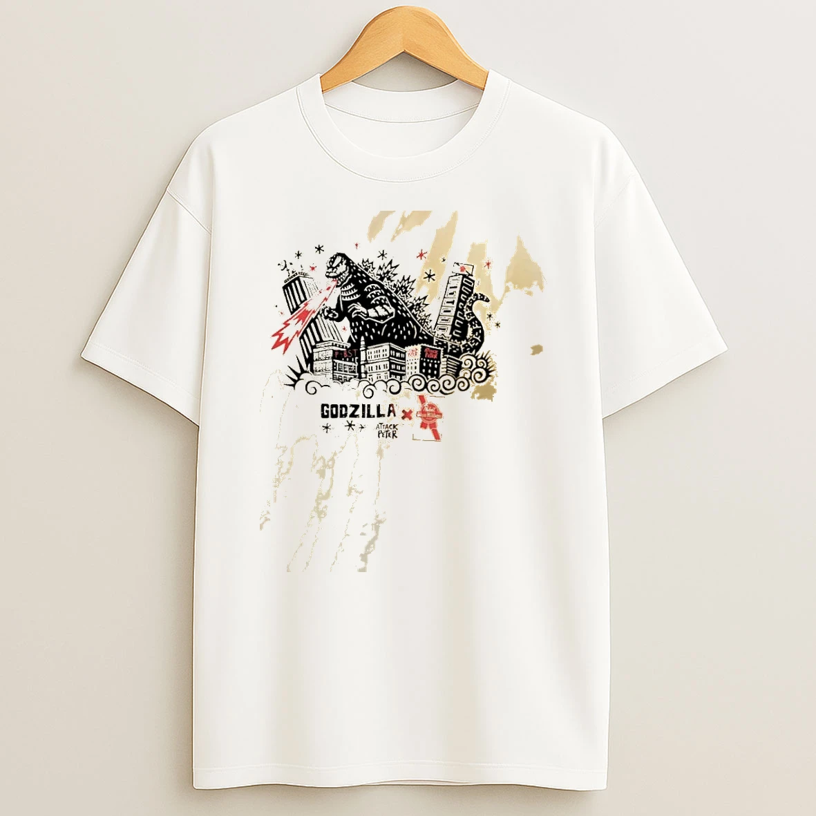 Godzillas 70th Anniversary Pabst Blue Ribbon Godzilla Shirts