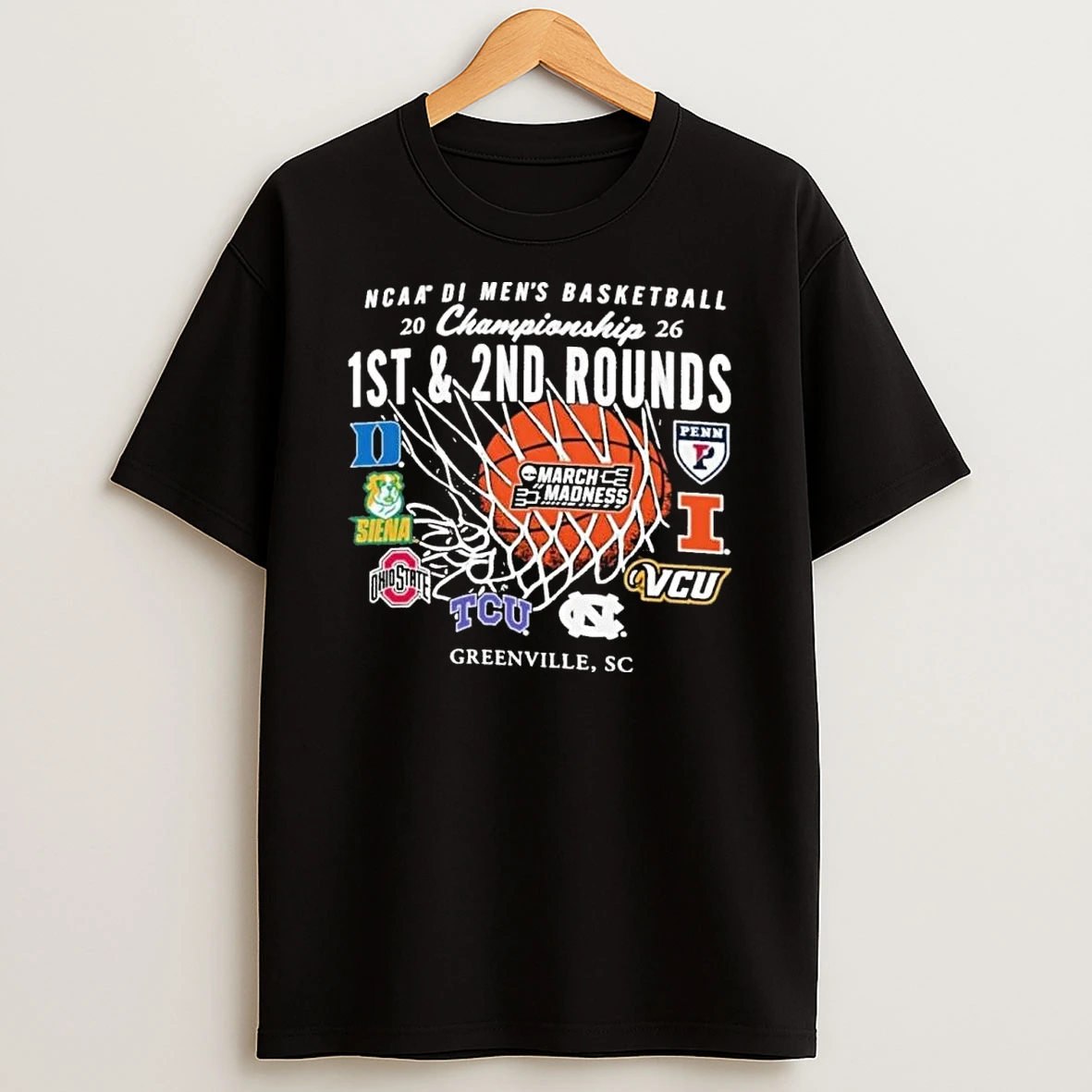 Greenville Sc Regional 2026 Ncaa Di Mens Basketball 1st 2nd Round Shirts