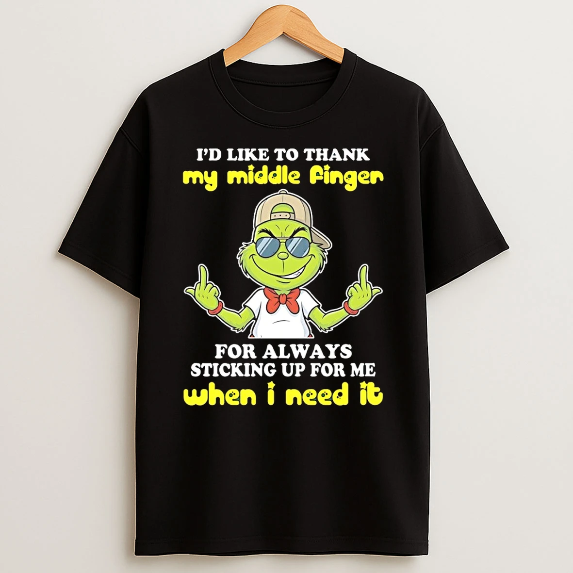 Grinch Id Like To Thank My Middle Finger For Always Sticking Up For Me When I Need It Shirts