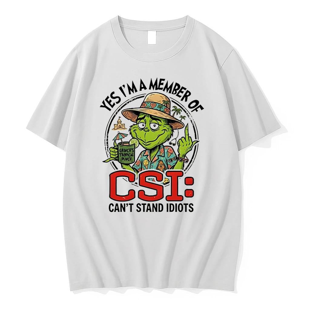 Grinch Middle Finger Yes Im A Member Of Csi Cant Stand Idiots Shirts