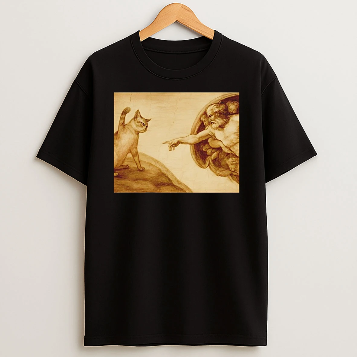 Heavenly Cat The Creation Of Adam Vintage Shirts