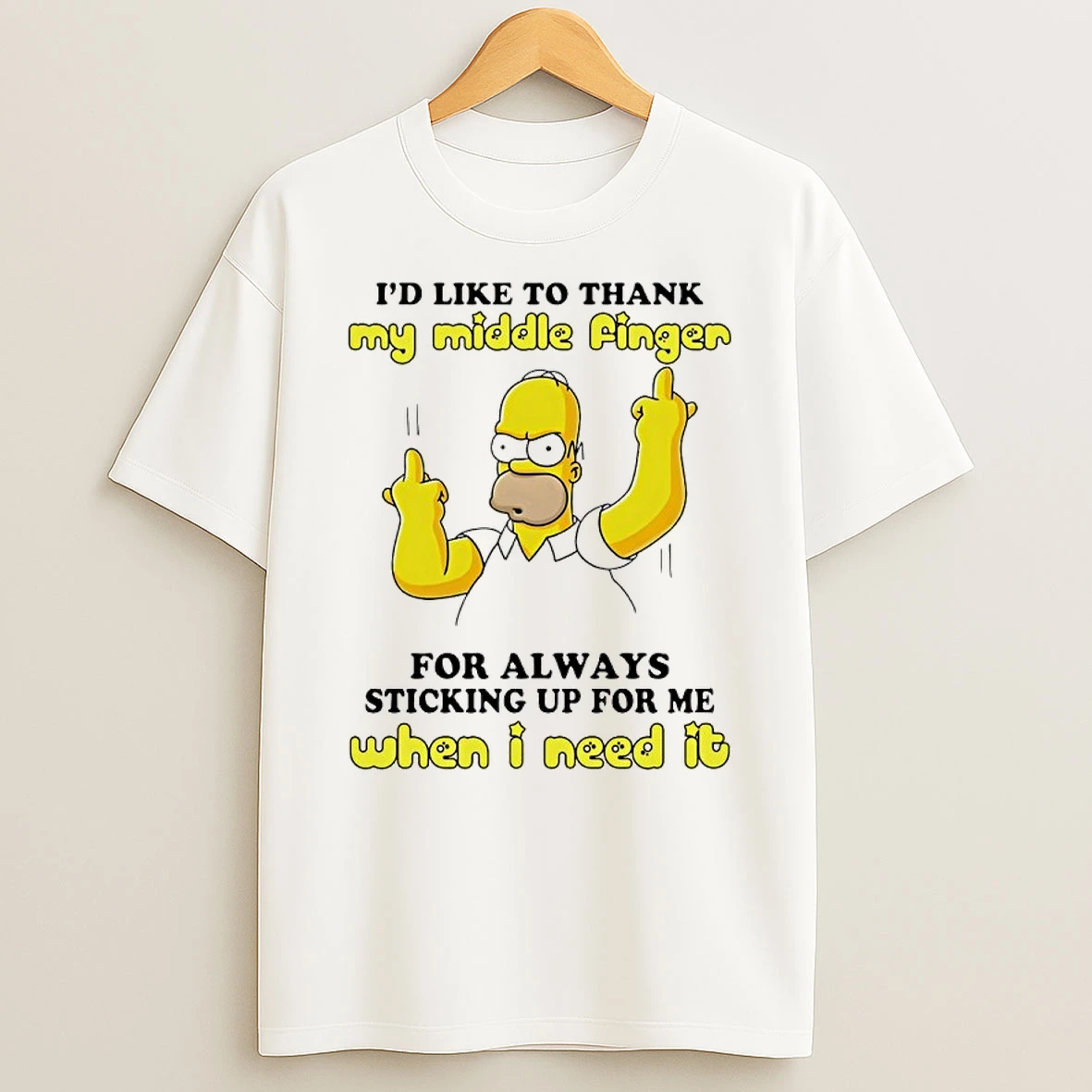 Homer Simpson Id Like To Thank My Middle Finger When I Need It Shirts