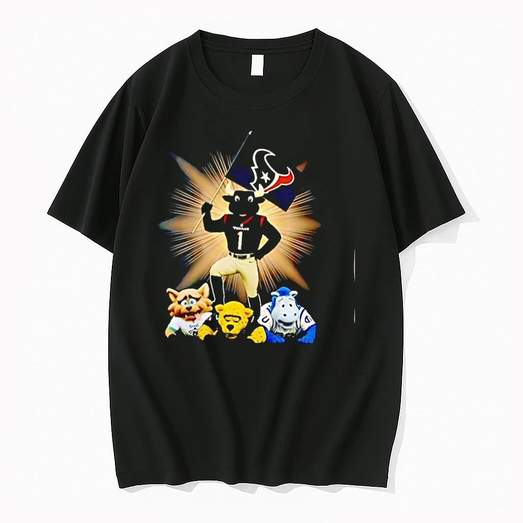 Houston Texans Mascot Standing Over Titans Jaguars Colts Shirts