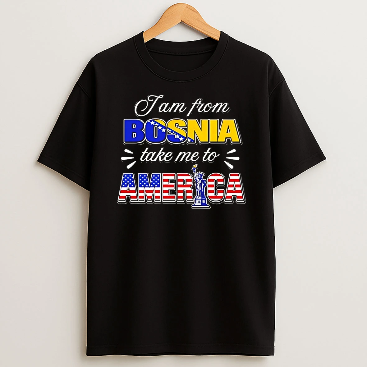 I Am From Bosnia Take Me To American Flag Shirts