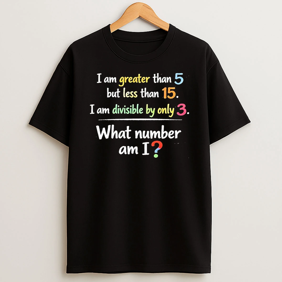 I Am Greater Than 5 But Less Than 15 I Am Divisible By Only 3 What Number Am I Shirts