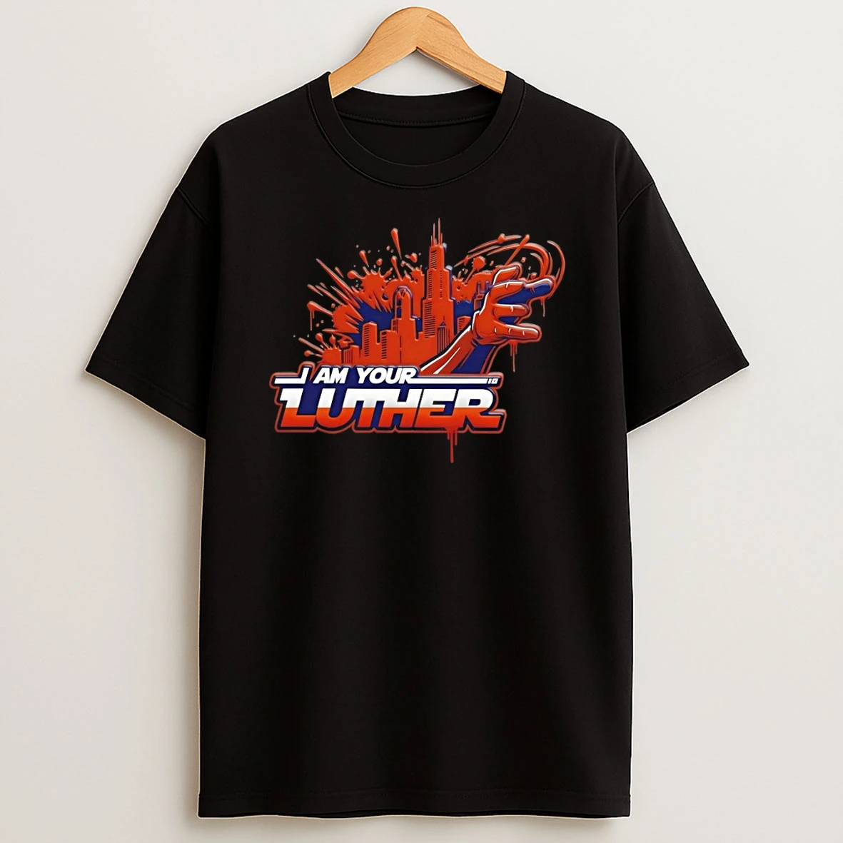I Am Your Luther Chicago Bears City Skyline Hand Shirts