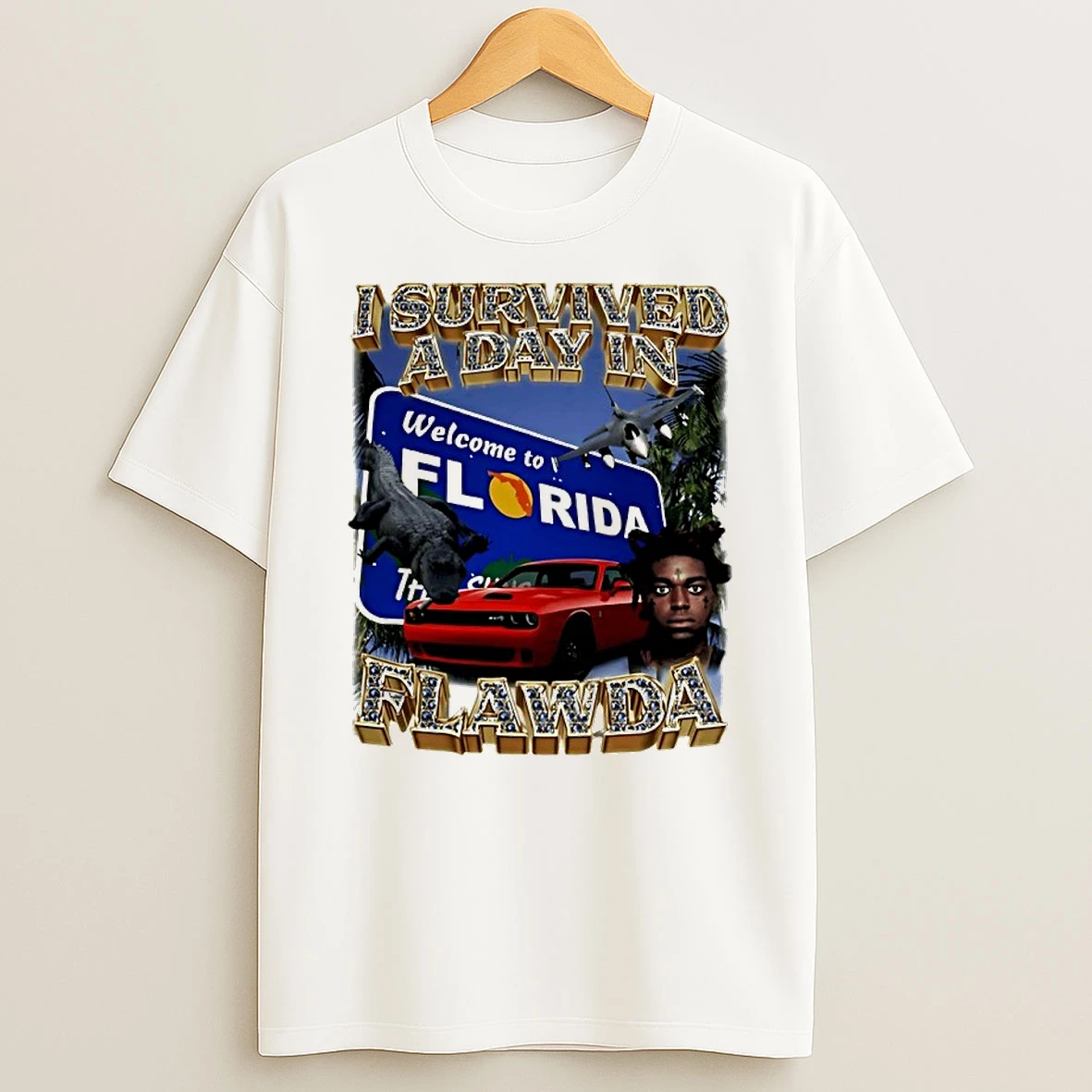 I Survived A Day In Flawda 90s Bootleg Shirts