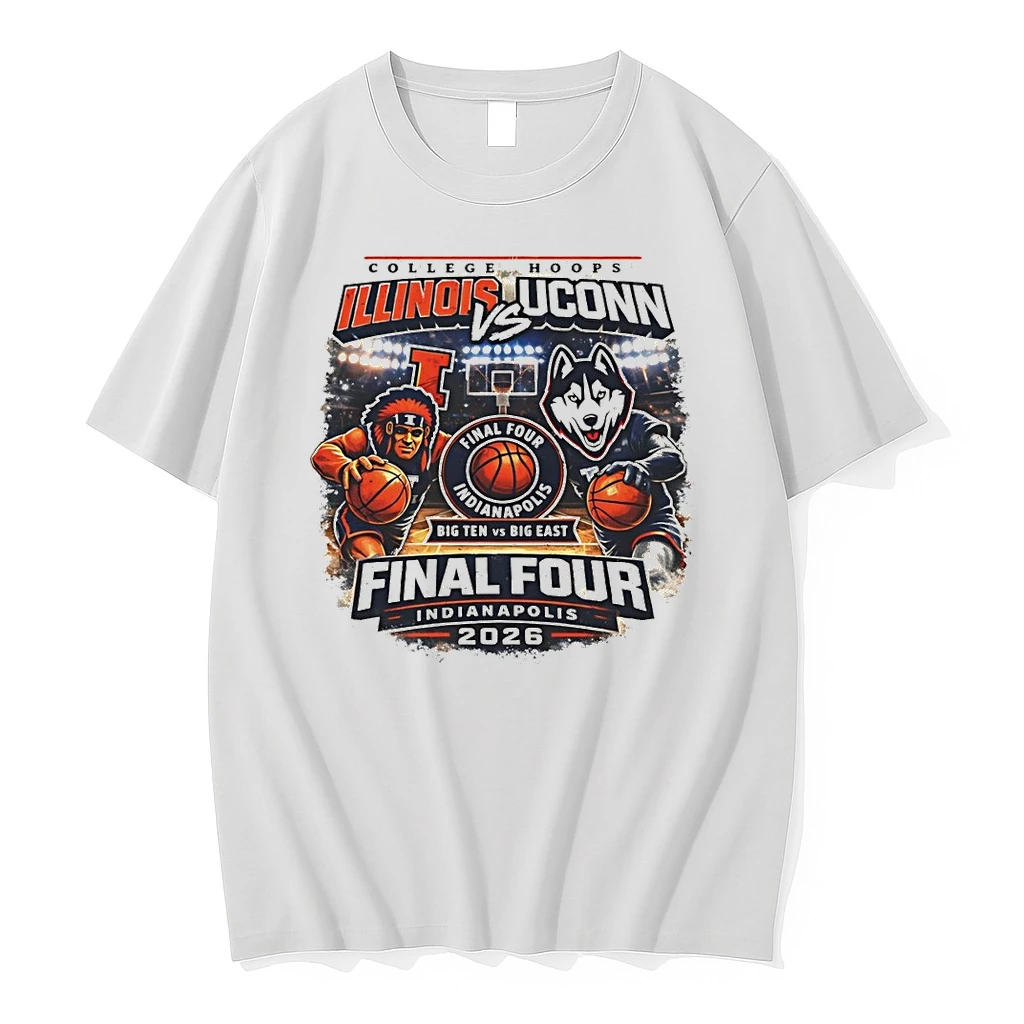 Illinois Fighting Illini Vs Uconn Huskies Basketball College Hoops Final Four Big Ten 2026 Shirts