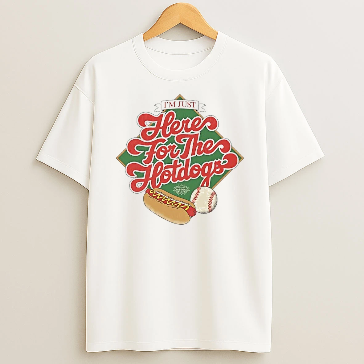Im Just Here For The Hotdogs Baseball Shirts