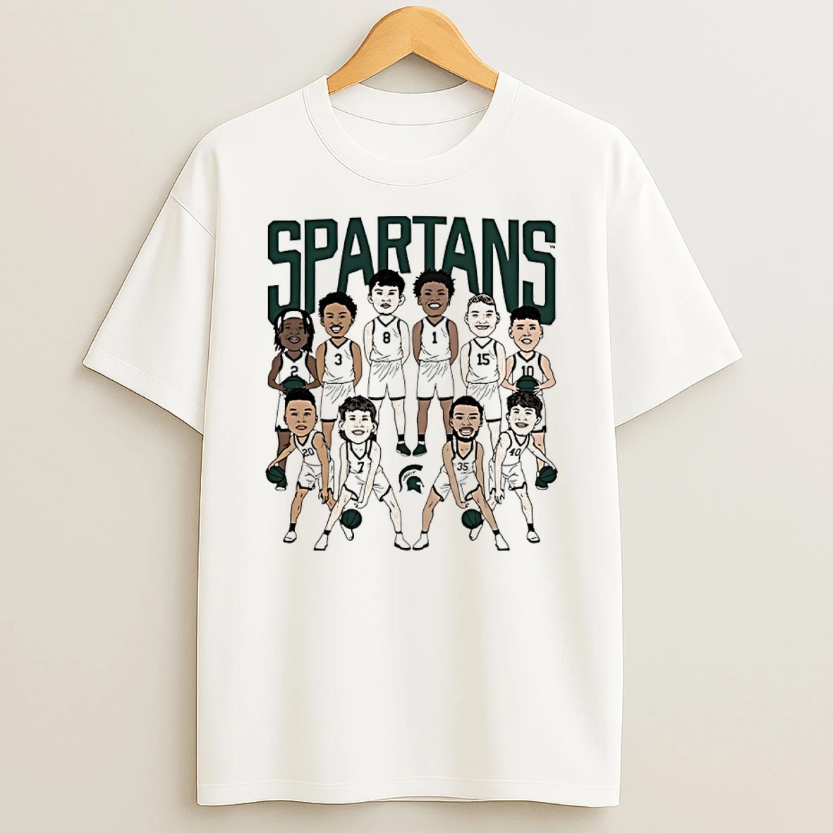 J2qfwtfk Michigan State Spartans Mens Basketball Team Caricature Shirts