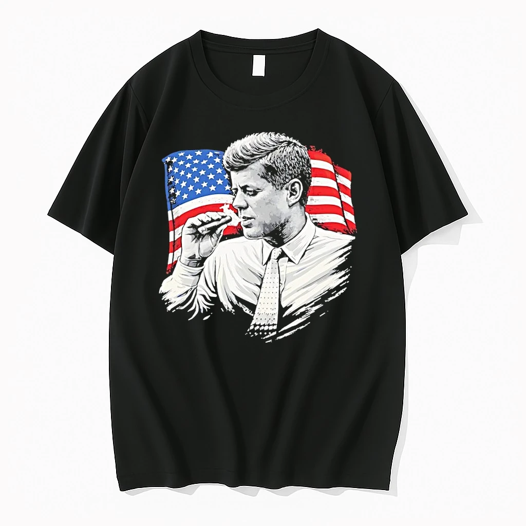 Jfk Cigars American Flag Graphic 2026 Shirts