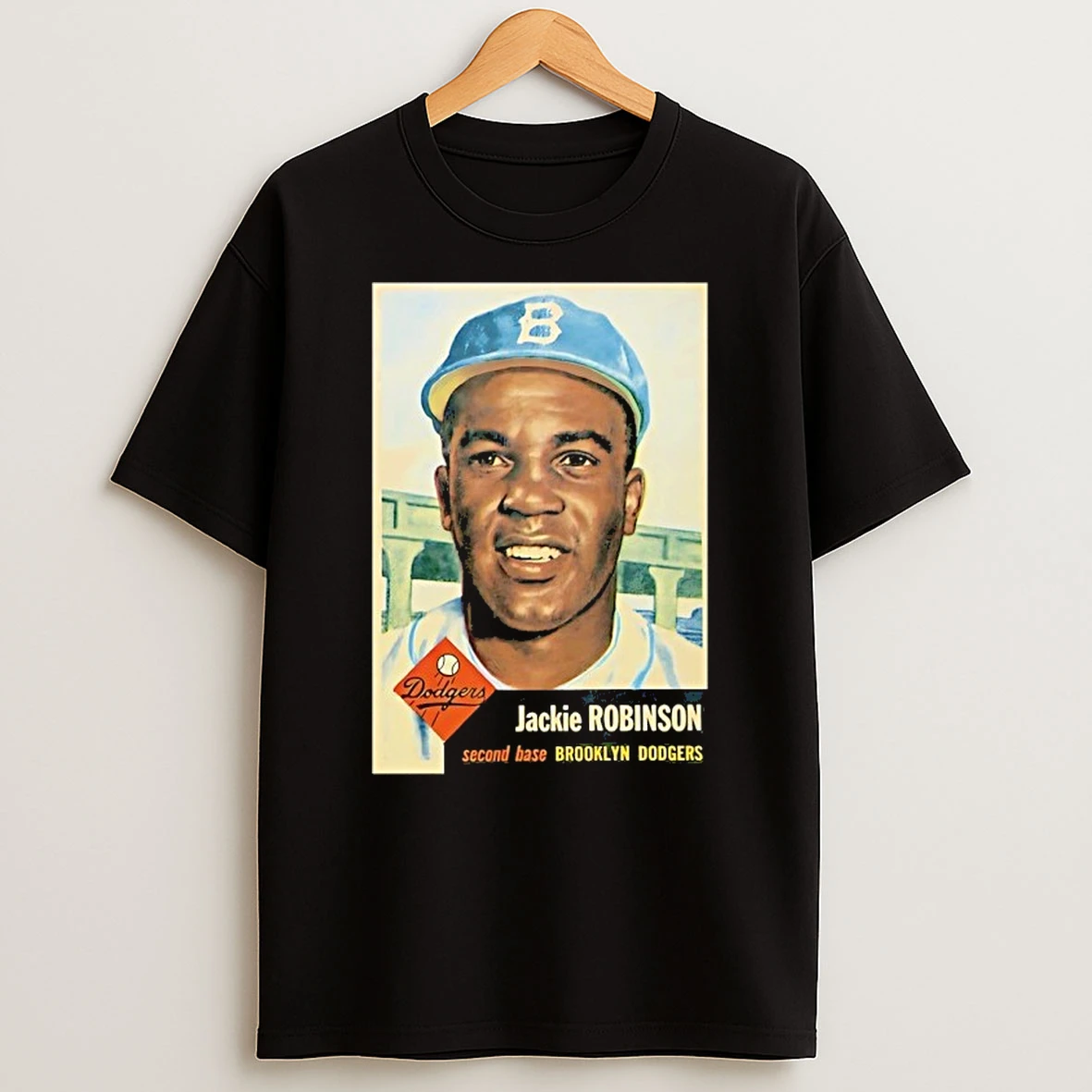Jackie Robinson Second Base Brooklyn Dodgers Baseball Card Shirts