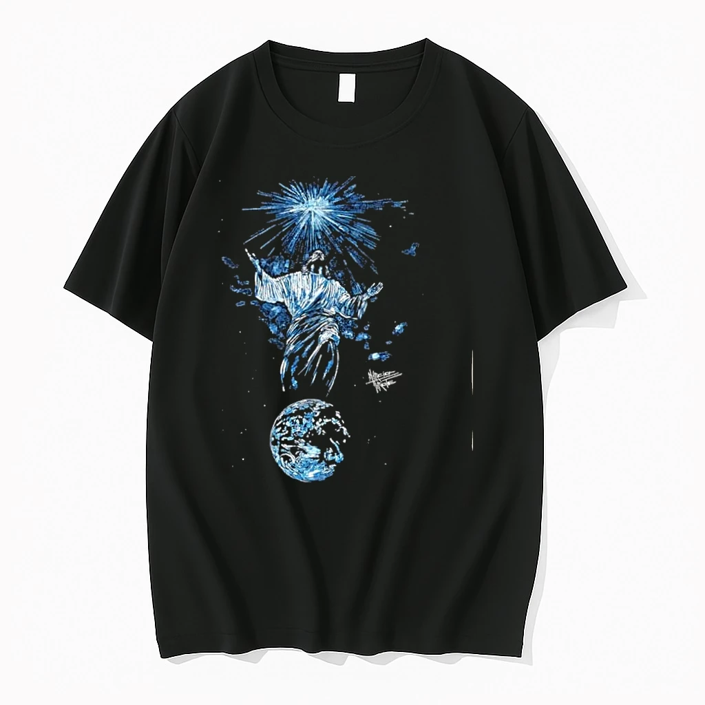Jesus Christ Reaching For The Light Above Earth Shirts