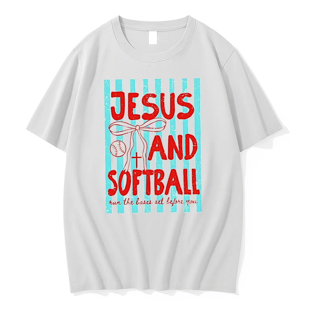 Jesus And Softball Run The Bases Set Before You Shirts