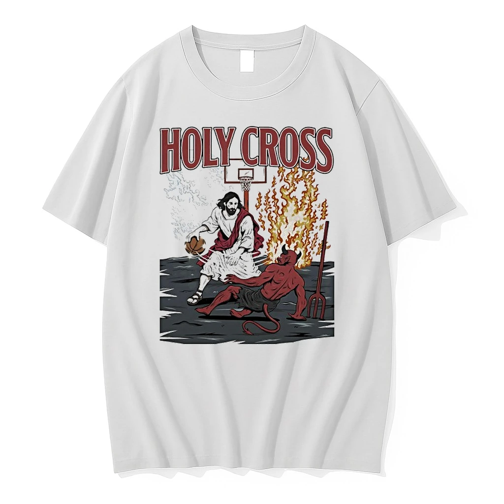 Jesus Vs Devil Holy Cross Basketball Shirts