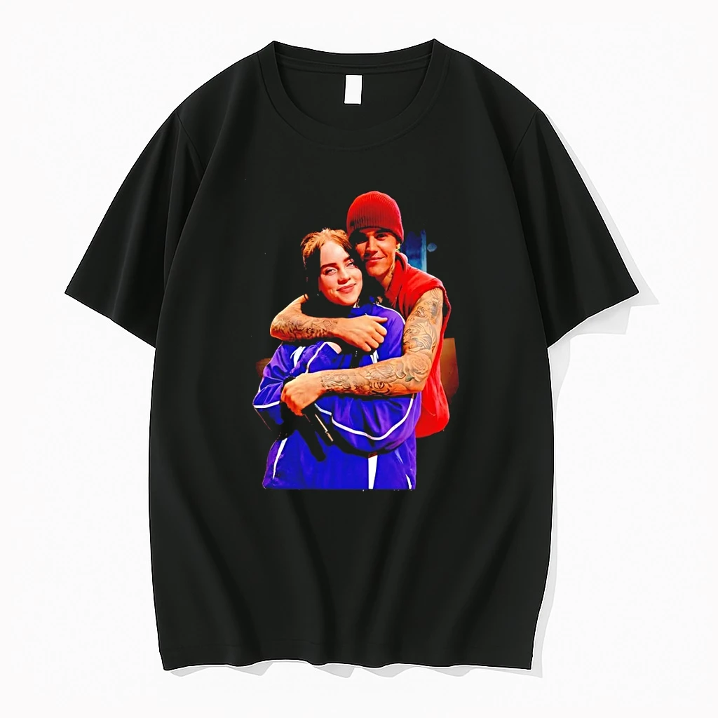 Justin Bieber Billie Eilish One Less Lonely Girl Wash Shirts