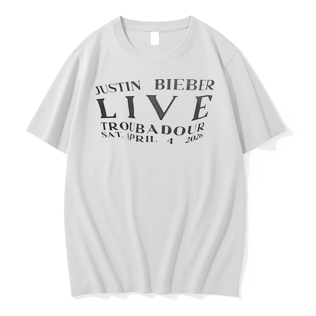 Justin Bieber Live Troubadour Sat April 4 2026 Shirts